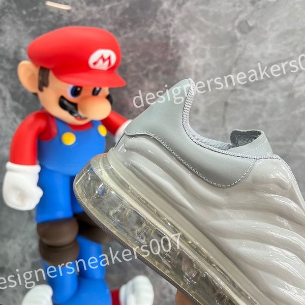 

2023 new luxurys fashion sneakers white shoes leather thick soled elevated men's and women's shoes versatile classic casual couple, Black