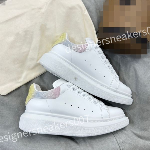 

new designer women mens casual shoe fashion colorful crystal woman flats runway platform lace up trainers sneakers xsd230402, Black