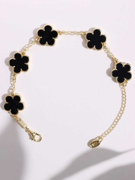 

women's fashion accessories flower decor bracelet, Golden;silver