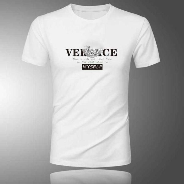 

designer fashion casual versage t shirts vercace mens classic letter printing vercace shirts fashion t-shirt summer paris uncotton tee gree, White;black