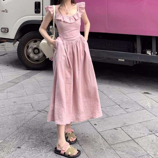 

french style dress summer slim midmid length texture long, Black;gray