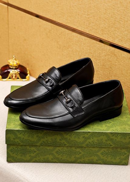 

2023 men dress shoes fashion genuine leather wedding party shoes gentlemen brand business oxfords walking casual comfort flats size 38-46, Black