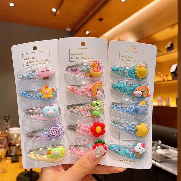 

fashion blogger designer jewelry flowing sand hairpin set fruit flower headwear accessories headwear clips barrettes wholesale ed75, Golden;silver