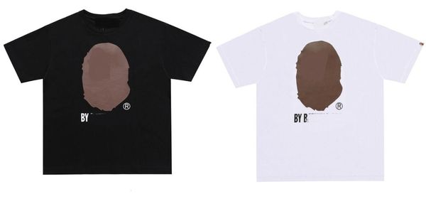 

summer mens t-shirts cotton printed short sleeved women men short sleeve fashion brand loose round neck lovers loose t-shirts clothing pullo, White;black