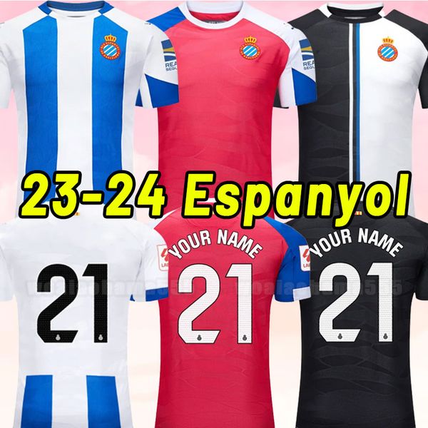 

2023 2024 rcd espanyol r.d.t wu lei soccer jerseys 23 24 men kids football shirt puado pedrosa ezzarfani uniforms david lopez embarba camise, Black;yellow