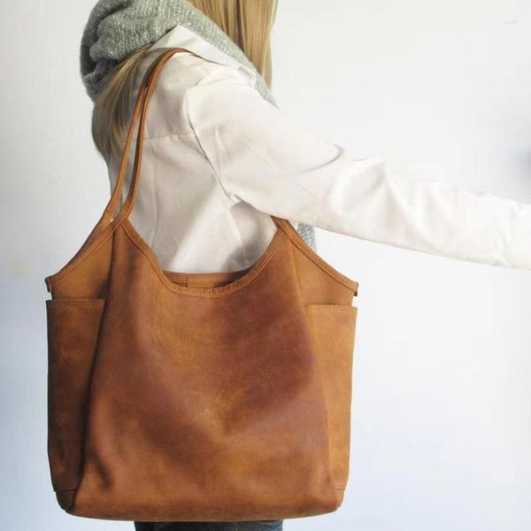 

totes summer large-capacity femme shoulder bag retro solid color trendy women fashion handbag