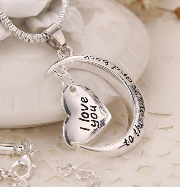 

father039s day gift statement polish shinny silver necklace i love you to the moon and back pendent necklace mothers day gift7505853
