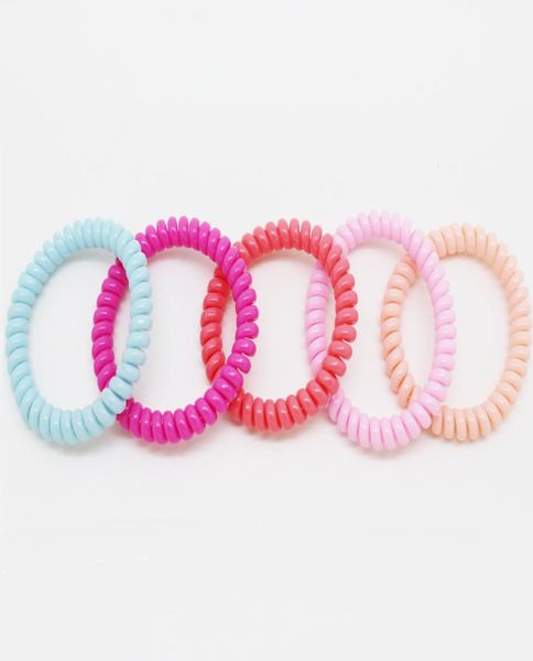 

10pcs/bag hair elastics for girls selling telephone hair ties colorful thin telephone for long hair fashion ropes ponytail holder2619082, Golden;silver