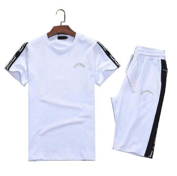 

new mens t shirt short sleeve print outfit chenille tracksuit black cotton london streetwear, White;black