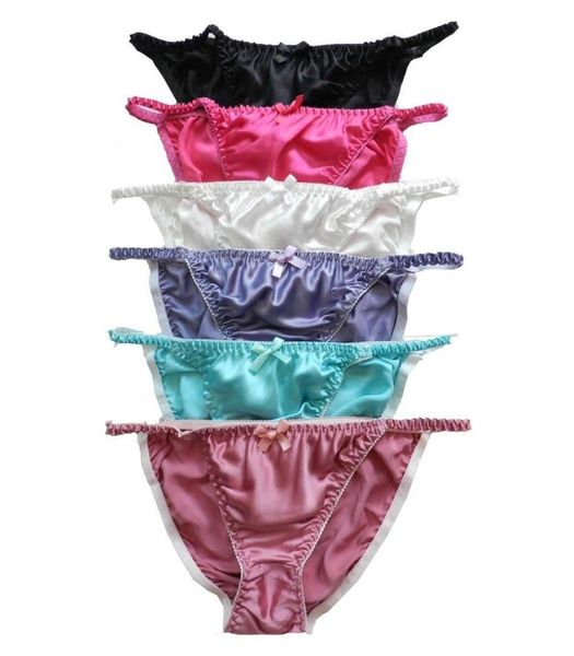 

yavorrs 6pcs new style 100 silk women039s string bikini panties underwear1857056, Black;pink