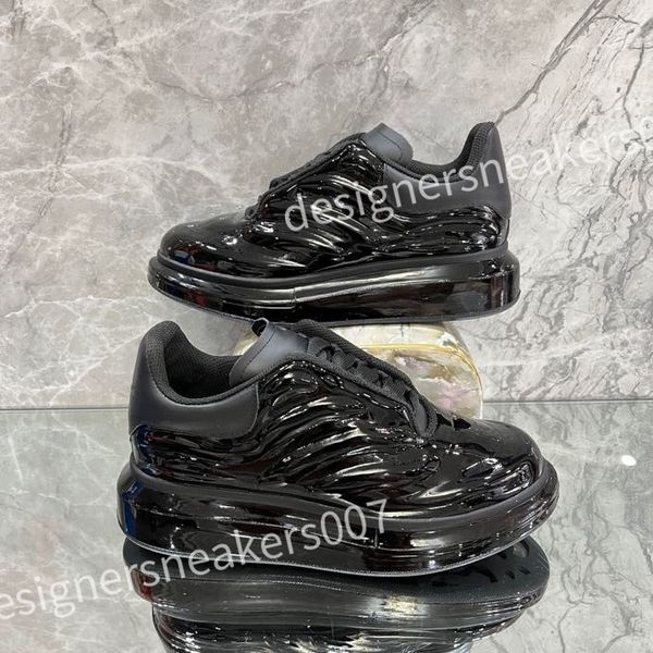 

new luxury fashion sneakers white shoes leather thick soled elevated men's and women's shoes versatile classic casual couple board, Black