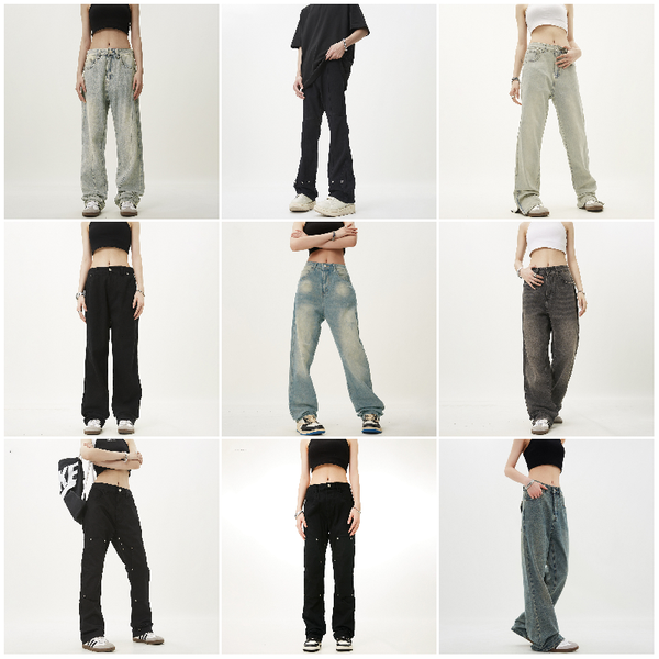 

womens jeans designer denim jean high waisted hollow patch embroidery straight denim pants, Blue
