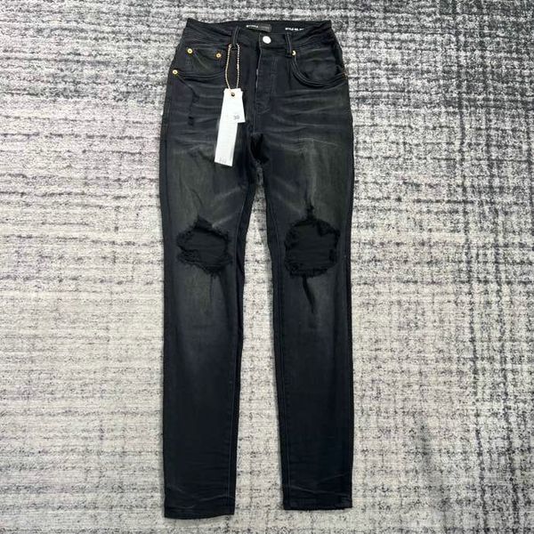 

pb230 purple mens jeans distressed motorcycle biker jean rock skinny slim ripped hole stripe fashionable snake embroidery, Blue