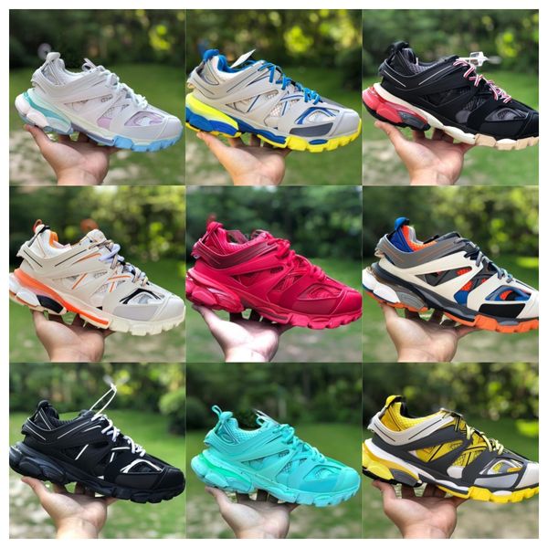 

designers casual shoes track 3.0 tess s sneakers paris men women triple white black pink grey beige orange blue platform tracks 3 18ss sport