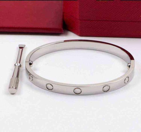 

gold 316l stainless steel love bracelet silver rose screwdriver bangle for women and men couple jewelry9317575, Black