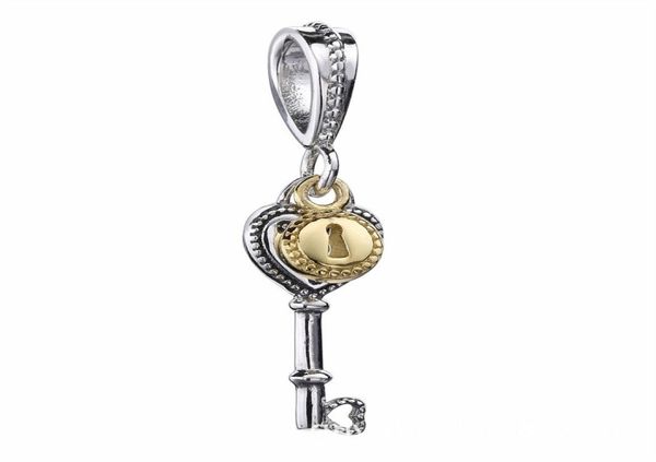 

valentine039s day real 925 sterling silver bead key to my heart charm fit original european bracelet bangle women gift diy fash4402489, Black