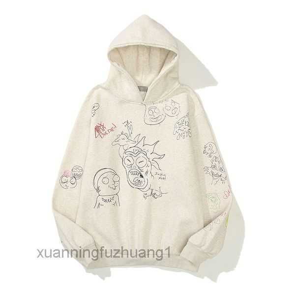 

hand painted fleece mens sweatshirts high street autumn hoodies oversize roz2, Black