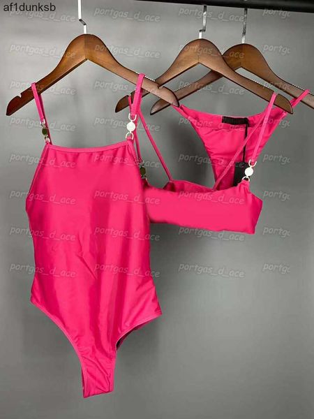 

vercace luxury womens swimsuit padded one piece split swimwear pink beach bra briefs fashion holiday bathing suit for women versage, Black