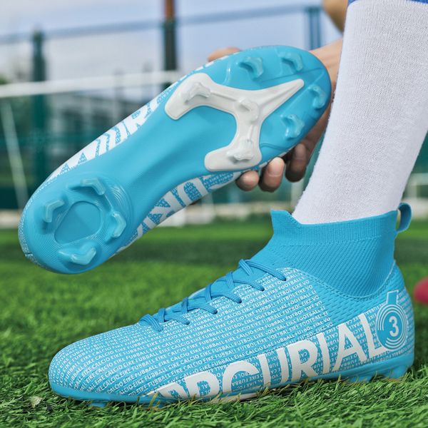 

athletic outdoor soccer boots for men big size football boots outdoor sports sneakers for kids high-soccer cleats women football boots 23072, Black