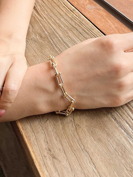 

women's fashion accessories dazy simple chain bracelet, Golden;silver