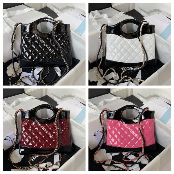 

10a channel tote 31bag fashion cowhide crossbody designer bags patent leather shoulder bag high capacity chain handbags sheepskin small purs
