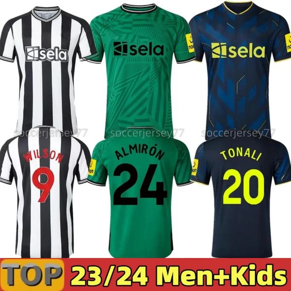 

newcastl bruno g. 23 24 soccer jerseys isak nufc third uniteds joelinton trippier 2023 2024 football shirt maximin men kids sets almiron wil, Black;yellow