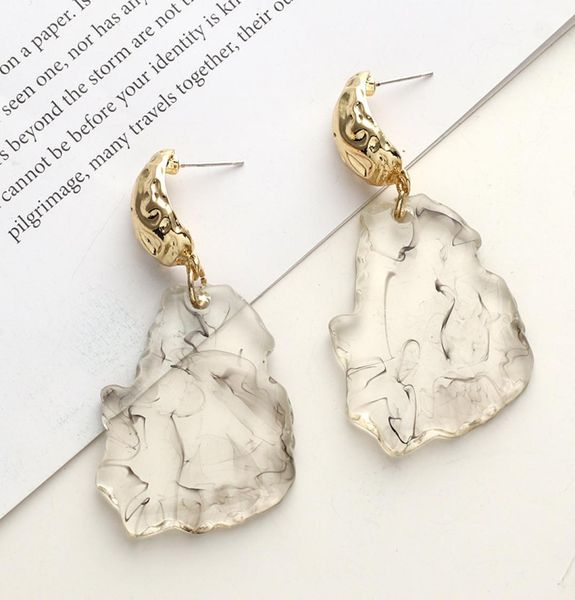 

earrings exaggerated geometric ink transparent acrylic plate irregular8462759, Golden