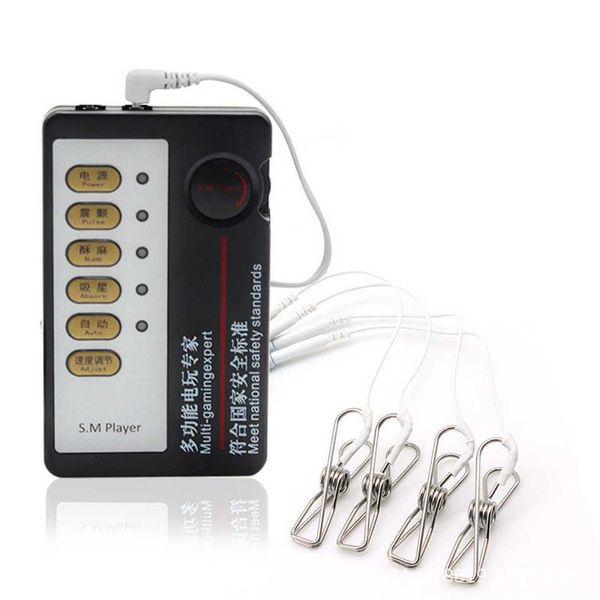 

electric shock for couples male and female accessories breast labia steel wire strong metal clip including host 50% outlet online