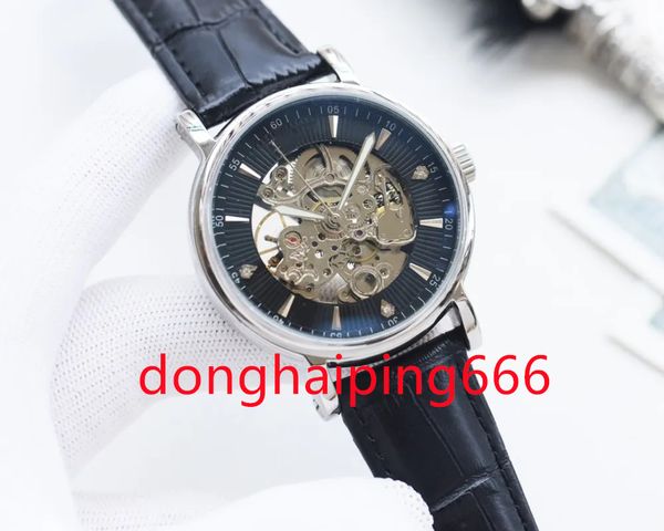 

men's watch, version 316 steel l, calfskin strap, automatic mechanical movement, mineral mirror glass, size diameter 42mm thick 12mm, Slivery;brown
