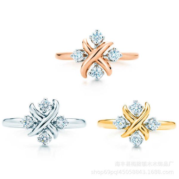 

high version tiffay style ring with diamond for women, Silver