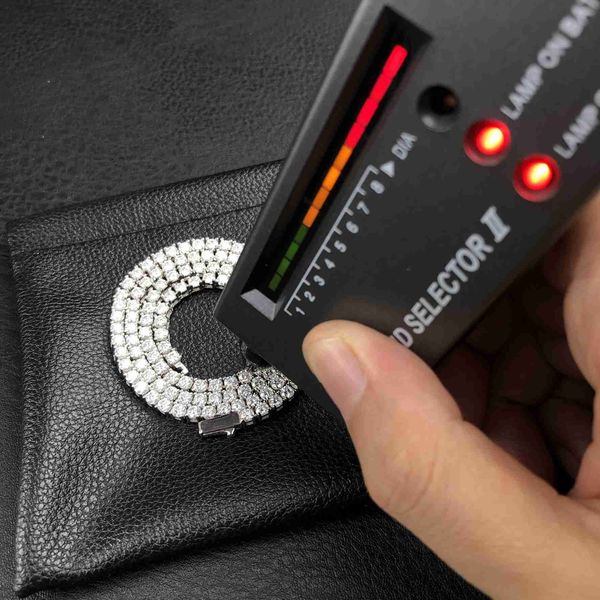 

hip hop jewelry 925 sterling silver gold plated vvs moissanite tennis chain necklace