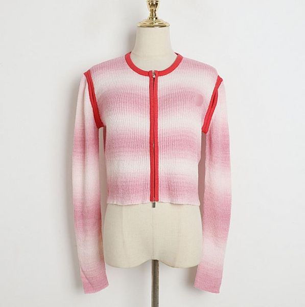 

706 2023 autumn runway summer brand same style sweater striped long sleeve crew neck pink blue fashion clothes womens dl, White;black