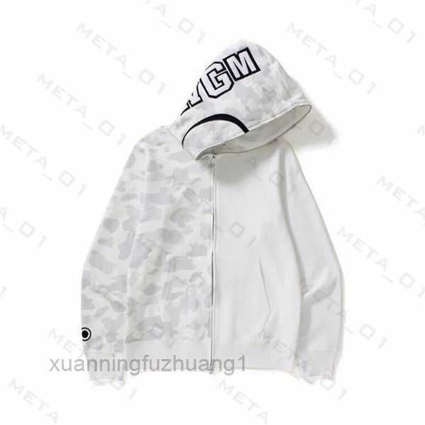 

shark hoodies mens womens camo full zip fashion deisigners hoody stylist cartoon sharks printing jacket sweatshirts m-3xl 5dqh, Black