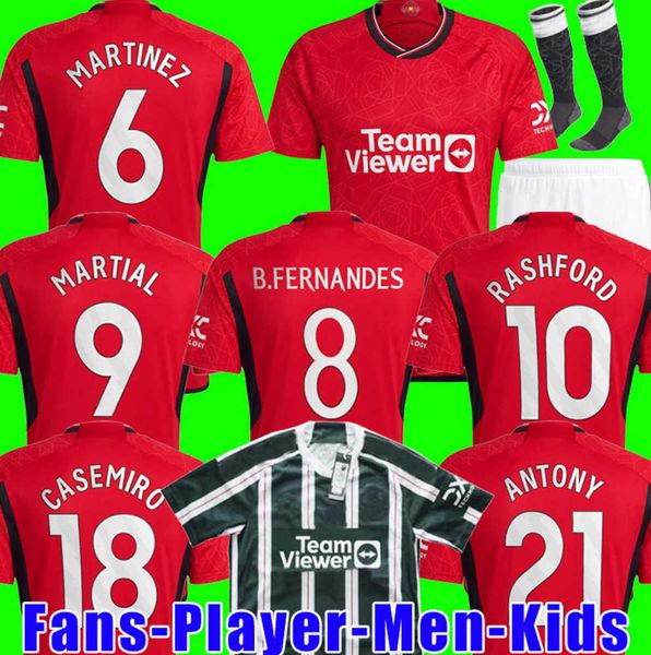 

antony sancho rashford soccer jerseys 23 24 manchesters player version mans utds casemiro shaw martinez martial football shirt men kids kit, Gray