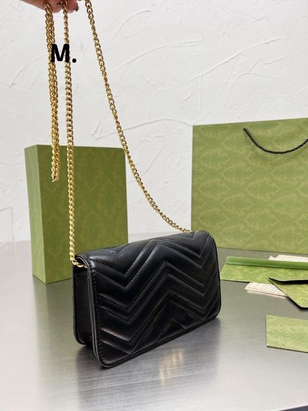 

classic versatile marmont woc dual g mini woman's bag handbag shoulder bags genuine leather original box luxury designer chain bag
