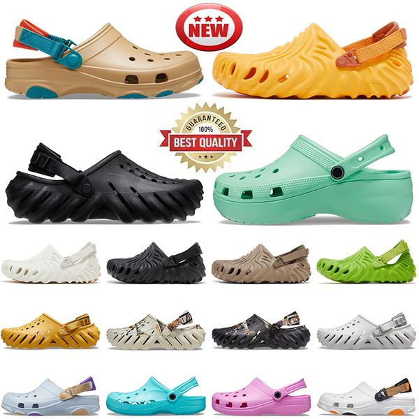 

2023 designer salehe bembury x croc pollex clog platform sandals slippers slides women sasquatc stratus urchin menemsh crocodile cocumber ho, Black