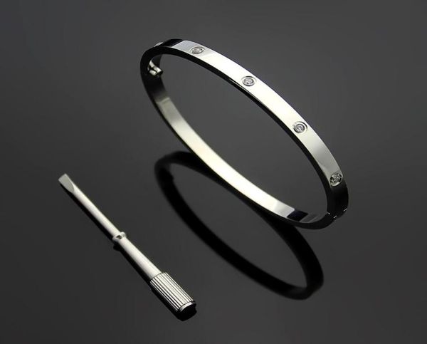 

wholen thin love bracelets bangles for women stainless steel gold silver rose gold screw screwdriver bangles wristband women w8140893, Black