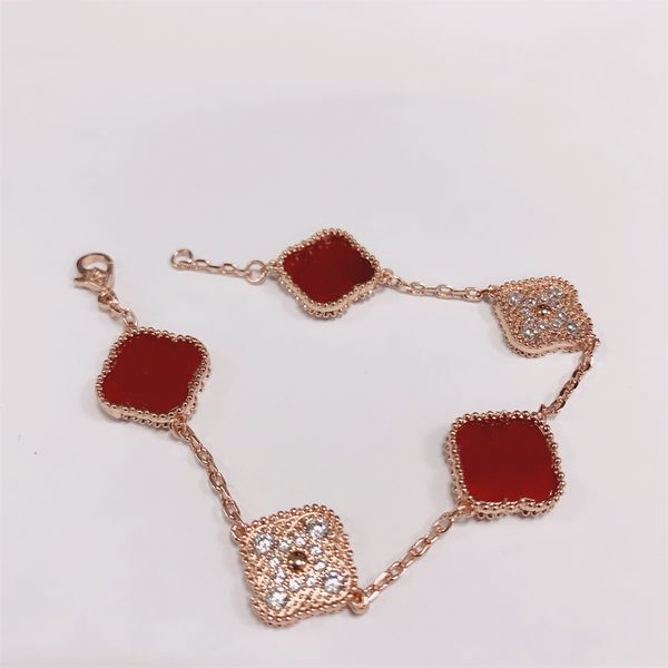 

the new popular 925 sterling van silver cleef charm bracelet is suitable for classic women's jewelry and fashion accessories csa8uih, Golden;silver