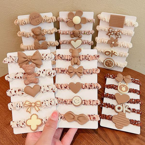 

fashion blogger designer jewelry coffee colored headband hair loop baby ponytail hair rope accessories headwear clips barrettes wholesale ed, Golden;silver