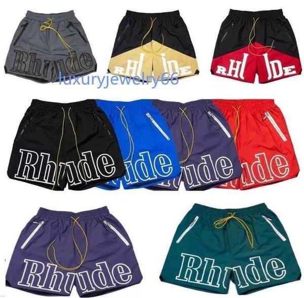 

men's shorts designer men rh limited rhude shorts summer swim short knee length hip hop high street sports training beach pants mens el, White;black
