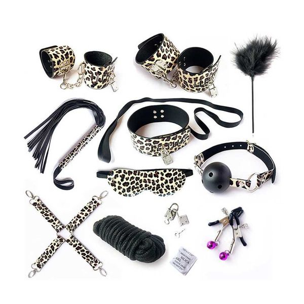 

sm products leopard print 10 piece set leather seduction role playing props 50% outlet online