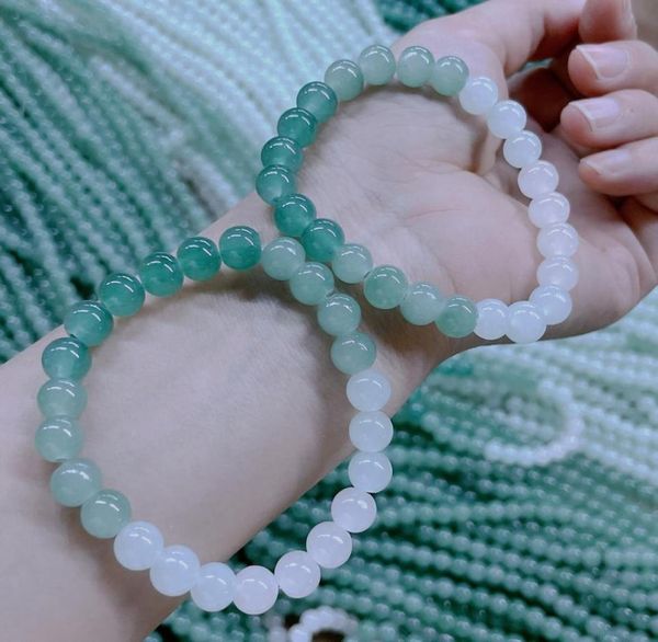 

8mm natural stone beads charm bracelets strands for women men fashion elastic cord multi color bracelets jewelry gift6709016, Black