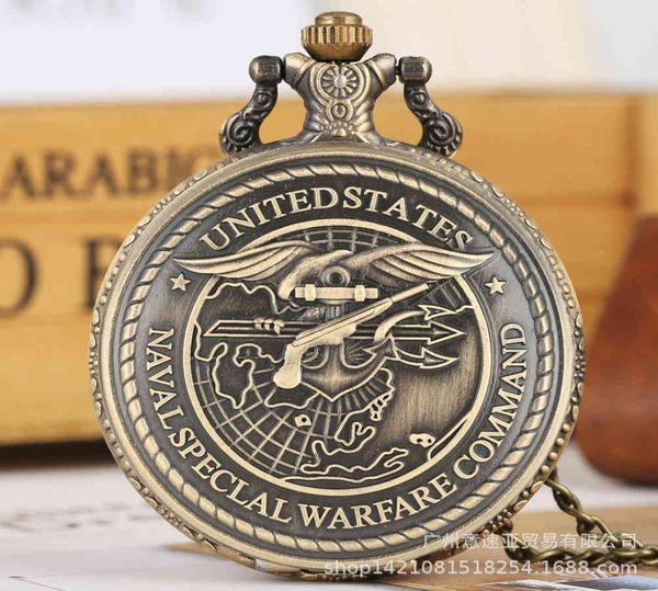 

classic qinggu pocket watch us navy special s command seal commando theme6729215, Slivery;golden