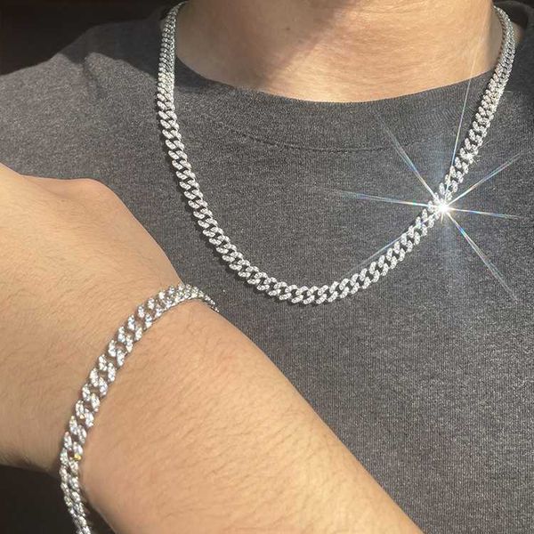 

custom 6mm single row cuban link chain s925 silver vvs moissanite passed diamond tester with gra certificate hip hop necklace