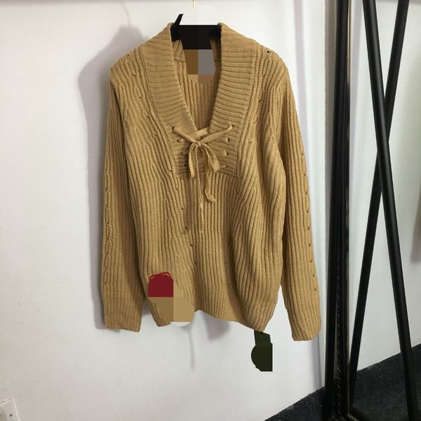 

716 2023 autumn runway summer brand same style sweater striped long sleeve crew neck beads black fashion clothes womens meiyi20234828, White;black