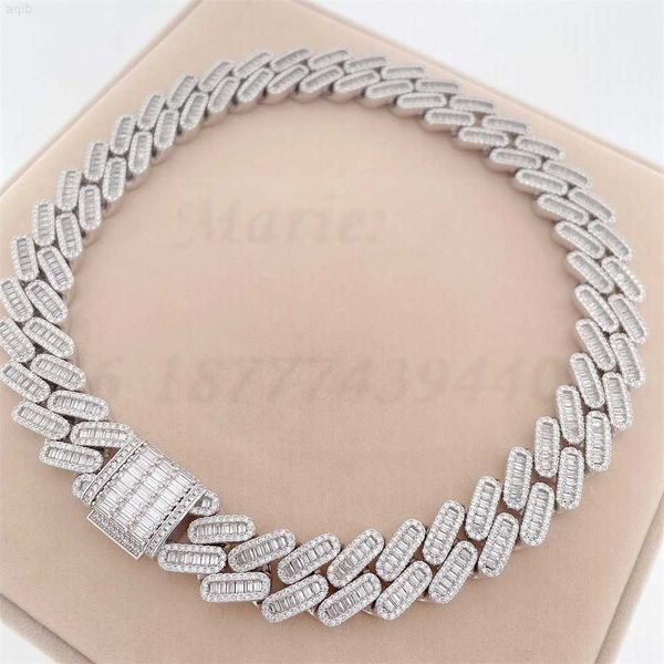 

bussdown 18mm luxury cuban link for men moissanite 925 silver hip hop iced out cuban link chain
