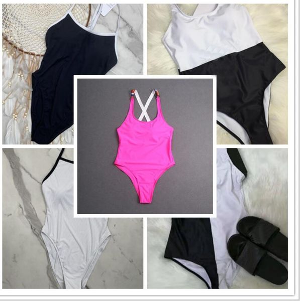 

other home textile fashion women bikini bodysuit swimsuit textile letter printed ladies swimwear backless bathing suit for female