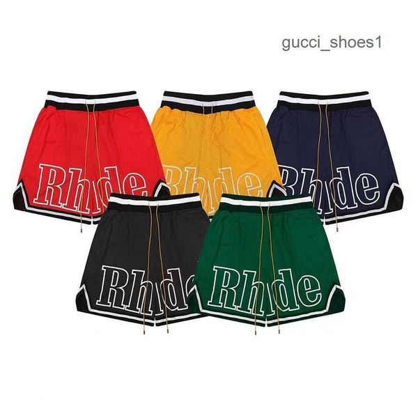 

designer shorts rhude shorts mens mesh short summer fashion beach elastic band pants men street wear red blue black purple pants