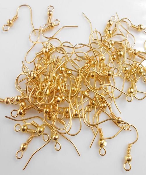 

connectors diy jewelry making 200pcs earring hook coil ear with bead6760223, Silver