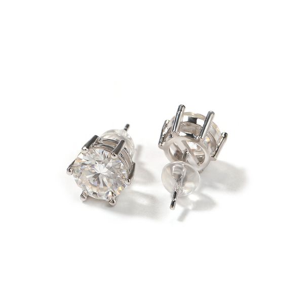 

925 silver moissanite earrings luxury earrings hip hop jewelry fashion womens mens stud earrings with inspection certificate, Golden;silver